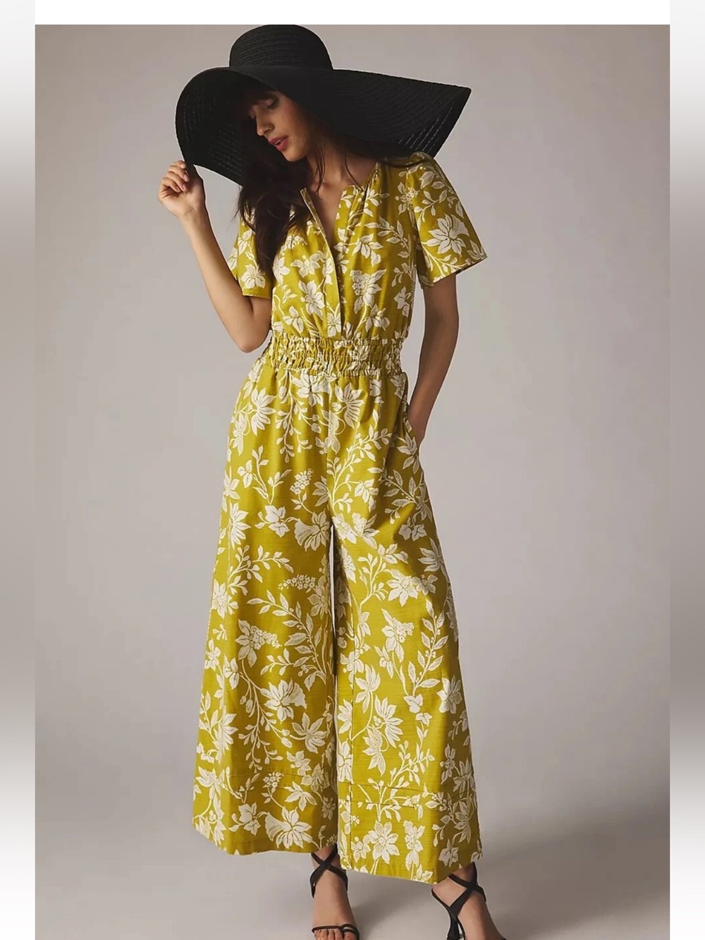 Anthropologie The Somerset
Jumpsuit Yellow Floral Wide Leg
PM NWT